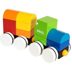 Tren magnetic Brio cu roti albe